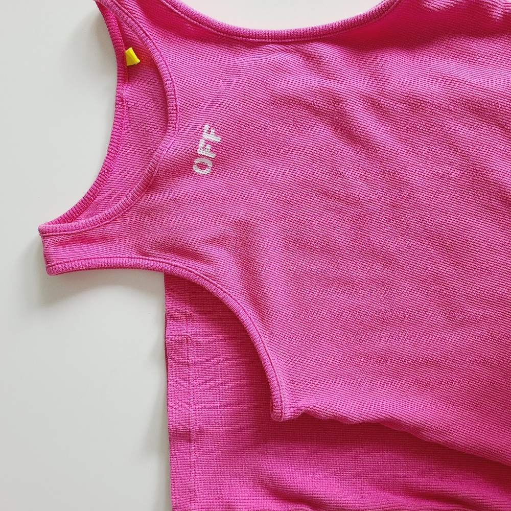 OFF-WHITE : Off Stamp Ribbed Tank Dress - Picture 11 of 11
